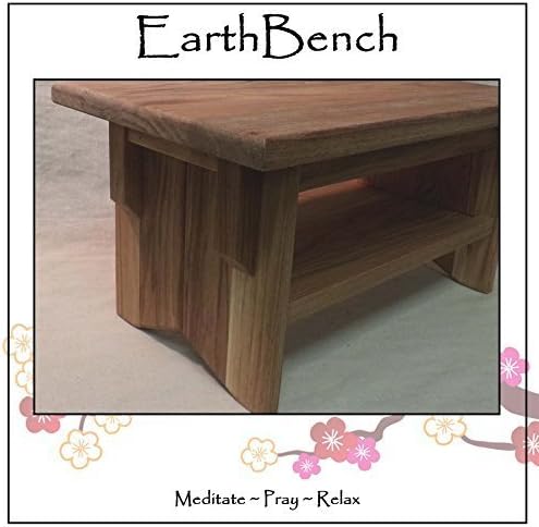 Deluxe Personal Altar with Shelf - EarthBench - Solid BUTTERNUT ("White Walnut") Construction for Meditation, Prayer, or Contemplative Studies. by EarthBench