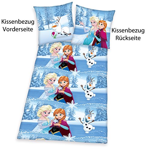 Herding 468048050412 Bettwäsche Disney’s Eiskönigin, Kopfkissenbezug 80 x 80 cm mit Bettbezug 135 x 200 cm, 100% Baumwolle, Flanell / Biber - 2