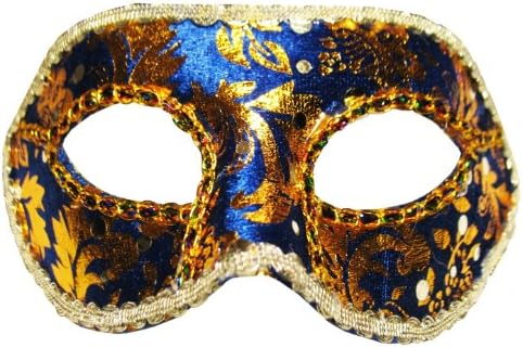 OMYGOD VENETIAN MASQUERADE CARNIVAL PARTY EYE MASK - BLUE &amp; GOLD