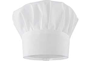 ANNLPOY 1 x biały, elastyczny i regulowany profesjonalny kapelusz szefa kuchni, restauracji, grilla, hotelu, szkoły astronomicznej, oddychająca tkanina bawełniana, bez chemikaliów, rys. reakcyjny, no