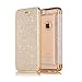 Produktbild Hülle für iPhone SE,Hülle für iPhone 5S,Homikon PU Leder Hülle Überzug Bling Glitzer Schutzhülle Brieftasche Ledertasche Bookstyle mit Weiche Slim Fit Soft Silikon Transparent Durchsichtig Glitter Pailletten Handyhülle Flip Wallet Case Kunstleder Lederhülle Kratzfeste Flexible Ultra Slim dünne Stoßfeste Handy Hülle Protective Rundum-schutz Cover Schutz Rückschale mit Standfunktion Kredit Kartenfächer Tasche Etui für Apple iPhone SE/5S/5 - Gold