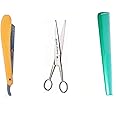 Shalimar Brand Professional Hair Cutting Scissors Set Trimming Shears, Sharp Barber Styling Scissors, Salon Comb, Ustra Shaving Razor Professional & Home Shear Kit For Men, Women