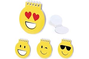 COSAS43 DETALLES PARA INVITADOS BODA-COMUNION-BAUTIZO Lote de 20 libretas Infantiles emoticonos. con 4 caritas Diferentes. Se sirven Surtidas. Regalo para cumpleaños y Fiestas con niños.