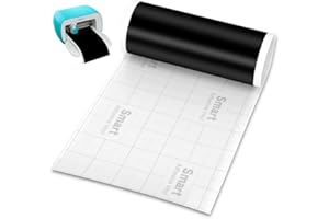 OCCZIN Smart Vinyl Permanent, Smart Adhesive Vinyl Permanent für Cricut Joy, 14cm X 200cm Selbstklebende Vinylrolle, Geeignet zum Dekorieren von Tassen, Wasserflaschen, Pflanzgefäße, Fenster (Schwarz)