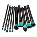 Tonsee Pro 10pcs Makeup Cosmetic Blush Brush Eyebrow Foundation Powder Brushes Kit Set Blue + Black