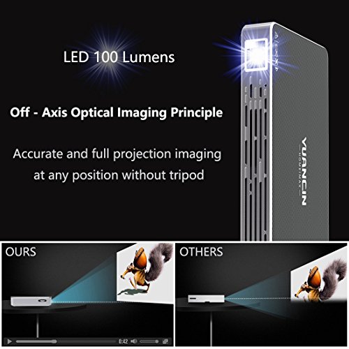YUANCIN LED Mini Android Wireless Portable DLP Projector - Features with HDMI Input and 2.4G/5.8G Dual Wifi,for Home Cinema Theater Entertainment Games and Parties