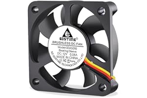 GDSTIME Ventilador de 12 V 50 mm x 10 mm Ventilador de refrigeración 3 pines 5010 DC Ventilador de refrigeración sin escobillas para escape Ventilador de reemplazo