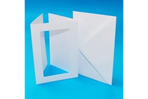 CRAFT UK LIMITED A6 3 Fold White Hammer Rectangle Aperture Card Packs