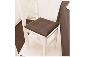 Russo Tessuti 6 CUSCINI Sedie Cucina Coprisedia IMBOTTITI Laccetti Vari colori TINTA UNITA-Marrone