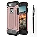 Produktbild iPhone 6 Plus / 6s Plus Hülle, Alfort 2 in 1 Schutzhülle Hart PC + TPU Case Cover Telefon Kasten Vollschutz für Apple iPhone 6 Plus / 6s Plus 5.5" Smartphone für Zu Fuß / Bergsteiger / Radfahren / Kletterei, etc ( Rose Gold ) + Schwarz Alfort Stylus Pen