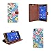 Produktbild SONY XPERIA Z3 CLASSIC DEMI JEAN LT BLUE/CASE, MIT BUNT BLUME WALLET BOOK-STYLE VON GADGET BOXX SCHUTZHÜLLE TASCHE