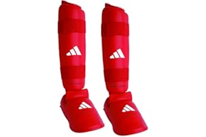adidas WKF Karate Shin Protector And Removable Instep Pads. Martial Arts Training, Sparring, Fighting, Practice.