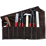 Hufbeschlag Garnitur-Set 8 tlg. | Hufpflege | Hufbeschlag Set komplett im Lederetui | Huf Werkzeug Set