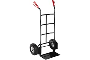 tectake® Carretilla de Mano, Estructura de Acero, Pala con Placas Protectoras, Carro con Ruedas de 27 cm, hasta 200 kg, Carretilla Jardin, Carretilla de Carga - Negro