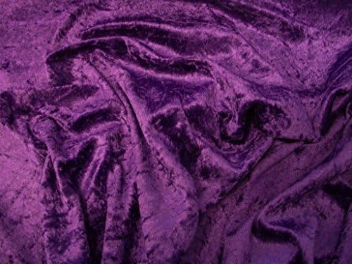 1 FAT QUARTER | NEW PURPLE AUBERGINE CRUSHED VELVET FABRIC DARK PURPLE CRUSHED VELVET VELOUR STRETCHY / STRETCHED MATERIAL SOLD BY 50 cm x 60cm UNIT - FREE POST