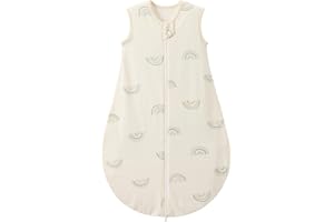 Duomiaomiao Baby Sleeping Bag 1.0 Tog Sleep Sack, Baby Sleeping Bag 100% Cotton All Years Round Baby Wearable Blanket Unisex Toddler Newborn Sleep Bag 0-6 Months, Rainbow