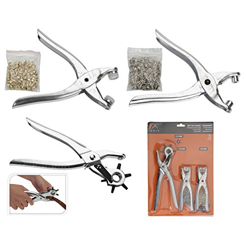 Preisvergleich Produktbild Lochzangen Set Revolverlochzange Zange Ösenzange Druckknopfzange Ösen Druckknopf
