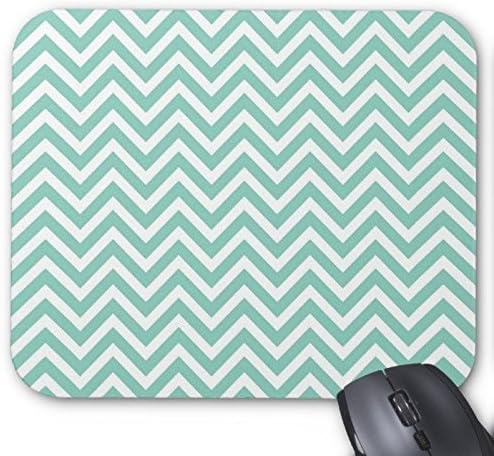Chevrons Pattern - Aqua and White Personality Rectangle Mouse Pad Gaming Mousepad Mat