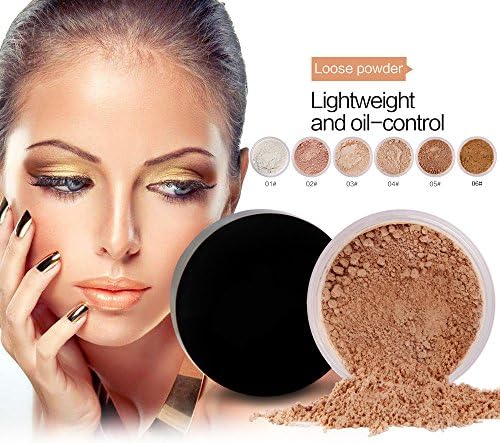 JUYUAN Loose Face Powder Mineral Foundation Oil Lasting Anti-sweat Breathable Makeup Cosmetics Powder for Concealer Foundation Base Cream Cover