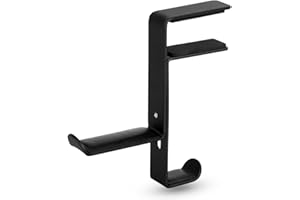 Funly mee Metal Headphone Stand Hanger, Clamp Hook for Headset - Under Desk Space Save Mount (Black)