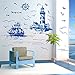 Produktbild GOUZI Die wandplatte Gebäude und gemütlicher im Europäischen Stil, Kronleuchter Bilderrahmen Tapete selbstklebende, Leben auf See segeln + Sea Life Leuchtturm, König abnehmbare Wall Sticker für Schlafzimmer Wohnzimmer Hintergrund Wand Bad Studie Friseur