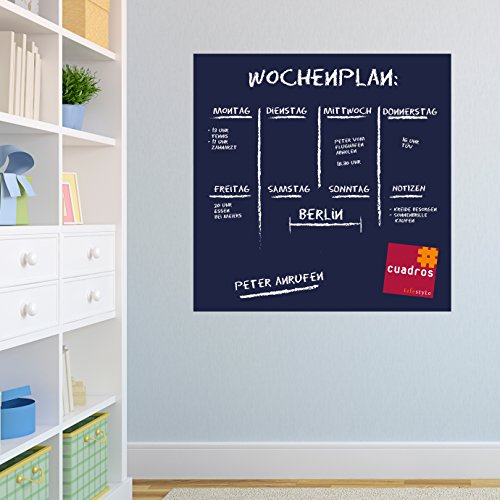 Selbstklebende Tafelfolie | Markerfolie in versch. Größen & Farben ab 14,90 € | Whiteboardfolie Boardmarkerfolie | inkl. 2 Stück Kreide | Wandfolie Blau (120×80 cm) - 3