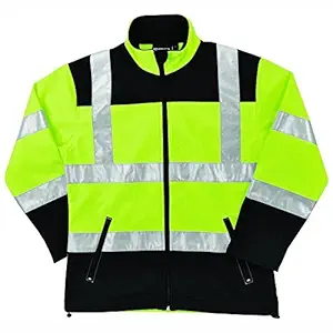 ERB Safety Products 62200 W651 Class 2 Soft Shell Women's Jacket, XX-Large, Hi Viz Black/Lime