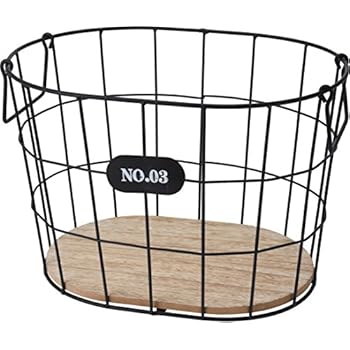 Korb Metall Holz industrial look Industrie schwarz braun Aufbewahrung