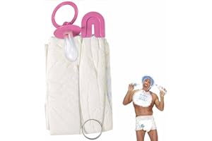 Amakando Pañal con alfiler para Despedida de Soltero, Disfraz de bebé, Disfraz de JGA para bebé, Disfraz de Carnaval, para Hombre, Divertido Disfraz de bebé Gigante