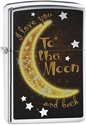 ZIPPO Lighter Engraved by POCKET GIFT - "I Love You To The Moon and Back" - these are great Personalised Gifts for Valentines For Men and Gifts for Her, for Birthday Gifts, for Christmas Gifts and for Anniversary Gifts