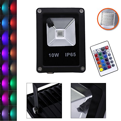 VINGO® LED 10W RGB Fluter Flutlicht Aussen Scheinwerfer Wasserdicht Strahler IP65 mit Fembedienung - 6