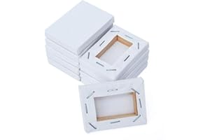 CHRYE N/A Lot de 10 mini panneaux de toile tendue 5 x 7 cm - Petit tableau carré pour peinture à l'huile vierge