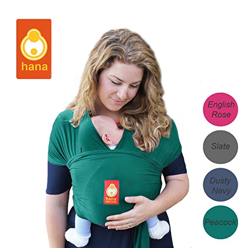 Hana BAMBOO Baby Wrap: Standard | Light, lush and breathable baby slings | BAMBOO-Cotton-Elastane | FREE SHIPPING (Peacock)