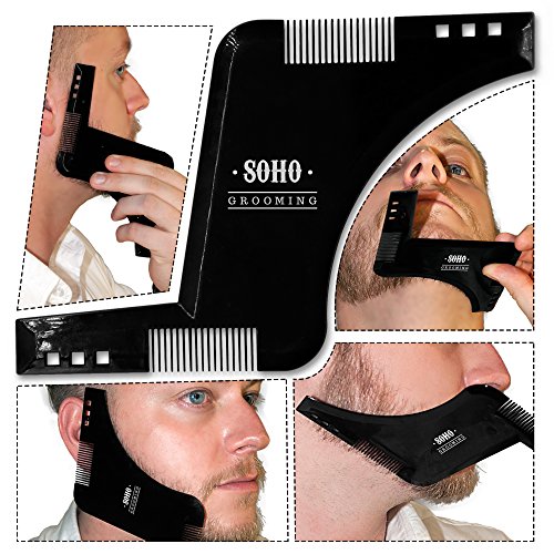 Beard Shaping Tool w/ BONUS Beard Shaping Guide - Premium Packaging - Shape your beard to perfection with the advanced Soho beard shaper comb - Limited stock!