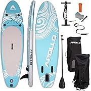 Apollo SUP Board Tikki - Lightweight - 275 x 76 x 12 cm, iSUP Komplettset, Stand-up-Paddling Set, aufblasbares Board, inkl. Paddel, Pumpe und Reparaturset, für Anfänger und Profis