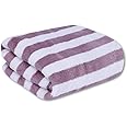 Fezora® Microfiber Bath Towels Strip | (70x140) Extra Soft Plush & Quick Dry High Absorbency Large Size Towels for Bathing (Wine & White)
