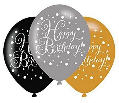 FesteFeiern® Swirl Dekoration Spiralen Set zum 60 Geburtstag | Hängedekoration 21 Teile gold schwarz silber | 60 Happy Birthday. - 4