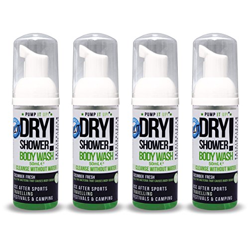 Dry Body Wash (4 Pack) Pump it Up® Waterless, No Rinse Body Wash (Cucumber (Womens))
