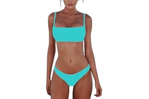 Meioro Conjuntos de Bikinis para Mujer Push Up Bikini Traje de baño de Tanga de Cintura Baja Trajes de baño Adecuado Viajes Playa La Natacion