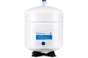 iSpring T32M Pressurized Water Storage Tank with Ball Valve for Reverse Osmosis RO Systems, 4 Gallon, 1/4" Tank Valve Included