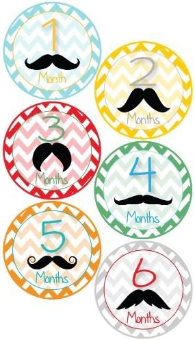 Baby Boy Mustache Monthly Onesie Stickers - Baby Photo Prop - Newborn Sticker - Bodysuit Stickers - Mustache Stickers