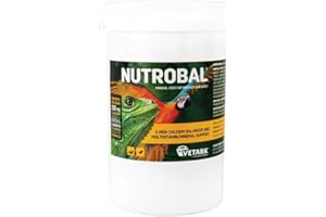 VETARK Nutrobal, Calcium & Vitamin D3 Mineral Supplement for Birds & Reptiles, Powder, Easy to administer, 250g
