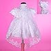 Dressy Daisy Baby Girls' Beaded Scalloped Embroideries Baptism Christening Gown Dress With Cape And Bonnet Infant Size 6-12 Months White