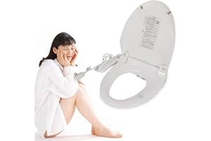 NADINEDUTOL Electronic Smart Bidet Toilet Seat,Oblong Smart Bidet Seat, Doccia WC Bidet Bidet, Deodorization Heated Seat sedile WC delicatamente chiuso