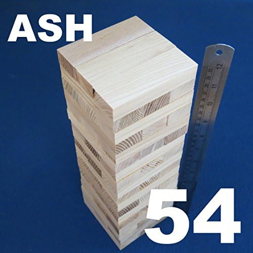 LOT 54 WOODEN STACKING TUMBLING TOWER BLOCKS ASH WOOD GAME PLAY