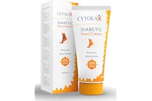 Cytolax Diabetic Foot Cream 200ml | with 10% Urea, Shea Butter, Beeswax | Softens & Moisturises Rough, Hard, Cracked, Callused Feet | Foot Care Cream to Improve Elasticity & Smoothen Skin