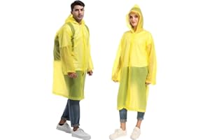 SHOCHX 2 Stück Regenjacken Wiederverwendbar Regenponcho, Unisex Eva Regenmantel Poncho Regenbekleidung Regenschutz Regen Zubehör für Wandern Camping Radfahren Reisen