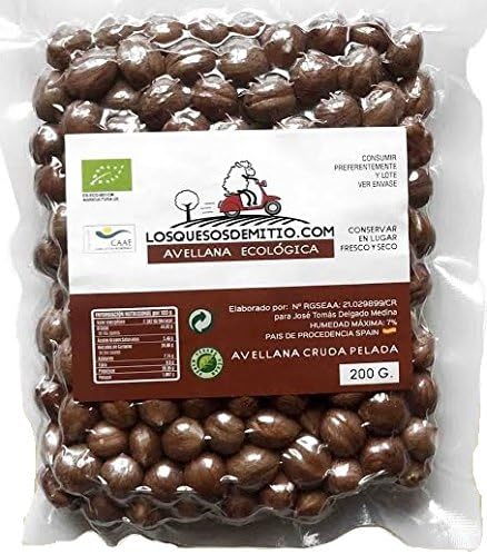 Hazelnuts Organic from Losquesosdemitio (raw, unsalted, three bags, natural and healthy, from Spain, 600g)