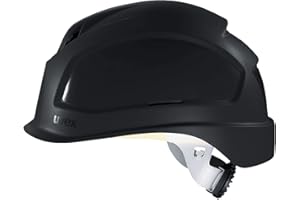 Uvex Pheos B-S-WR Schutzhelm - Belüfteter Arbeitshelm für die Baustelle - Schwarz Schwarz