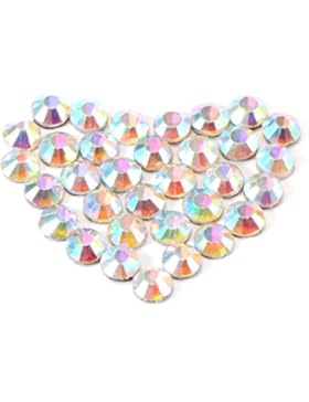 PIXNOR 1440pcs SS16 4mm Crystal AB Harz Hotfix Rhinestones Flatback für DIY Kleidung Tasche Schmuck Handy Dekoration